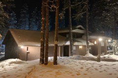 Front of House Snow at Night